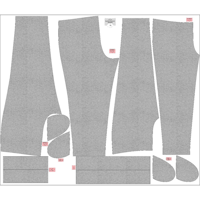 WOMEN'S JOGGERS (NOEMI) - MELANGE LIGHT GREY - sewing set XXL