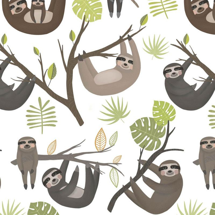SLOTHS / mosteras (SLOTHS) / white - Waterproof woven fabric