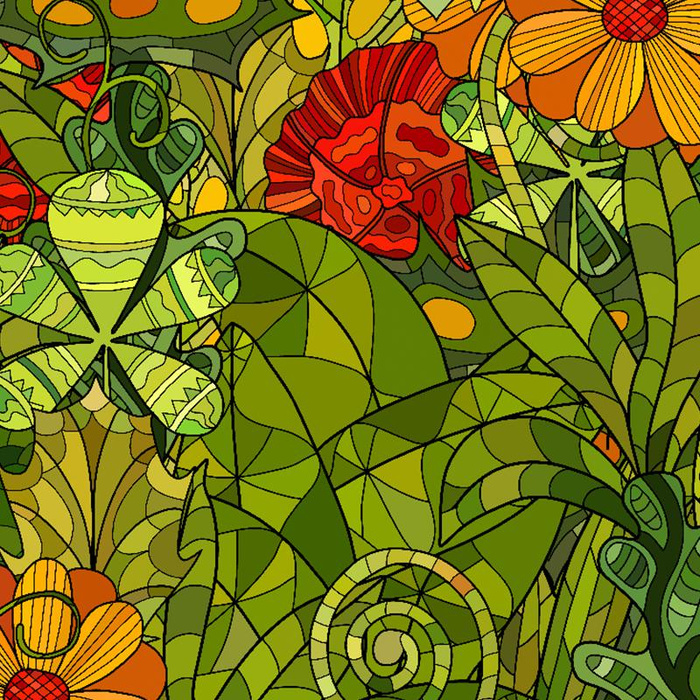 FLOWER JUNGLE- single jersey with elastane ITY