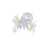 MALOWANY TRICERATOPS - PANEL (60cm x 50cm) SINGLE JERSEY