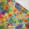 FLOWERS PAPAYA ORANGE WZ. 1 - Hydrophobic brushed knit