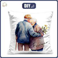 POLŠTÁŘ 45x45 - STARÉ RODIČE 2 - Potahový velur - Sada šití