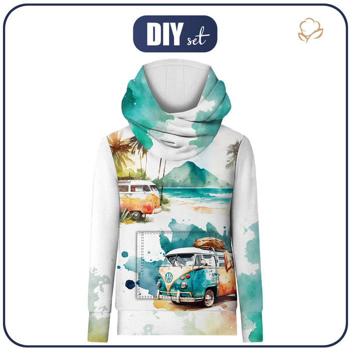 HYDROPHOBIC HOODIE UNISEX - TRAVEL TIME WZ. 12 - sewing set