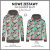 CLASSIC WOMEN’S HOODIE (POLA) - KINGFISHERS AND LILACS (KINGFISHERS IN THE MEADOW) / white - looped knit fabric - L