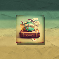 TRAVEL TIME PAT. 2 - panel (75cm x 80cm) SINGLE JERSEY PANEL