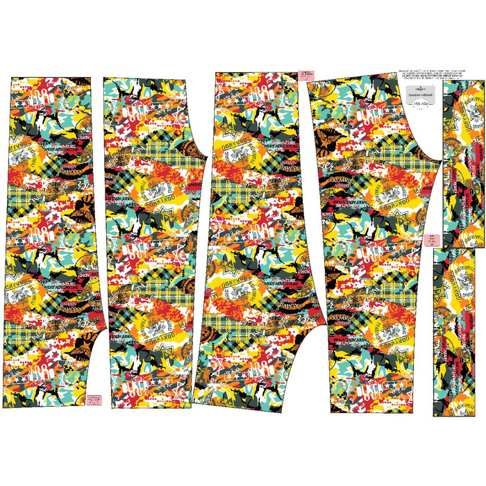 CHILDREN'S SOFTSHELL TROUSERS (YETI) - CAMOUFLAGE COLORFUL (146/152)