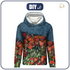 BLUZA DAMSKA (POLA) CLASSIC Z KAPTUREM - WAZON Z CZERWONYMI MAKAMI (Vincent van Gogh) - zestaw do uszycia XXXL