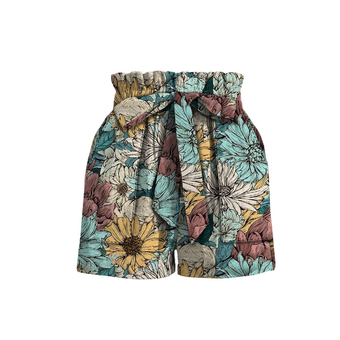 PAPERBAG SHORTS - AQUARELL BLUMEN Ms. 9 - Nähset XL