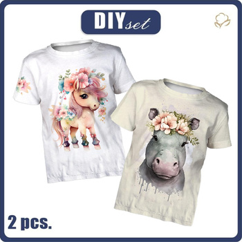 2-PACK - T-SHIRT DZIECIĘCY - BABY ANIMALS WZ. 1 - ZESTAW DO USZYCIA (116/122)