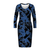 PENCIL DRESS (ALISA) - BATIK pat. 1 / classic blue - sewing set
