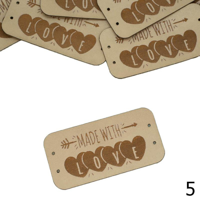 Label „MADE WITH LOVE'' 2,5x5 cm - Farben nach Wahl