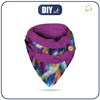 BUTTON SCARF - NEON FEATHERS - sewing set