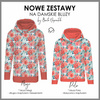 BLUZA DAMSKA (POLA) CLASSIC Z KAPTUREM - RÓŻE I PIWONIE wz. 2 - dzianina pętelkowa XXXL