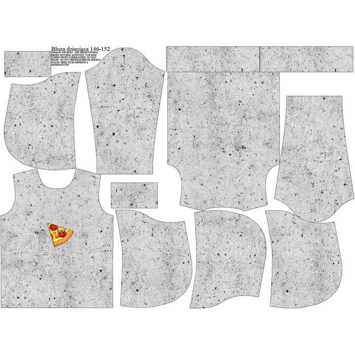 DĚTSKÁ MIKINA S KAPUCÍ (ALEX) - PIZZA - teplákovina 134/140