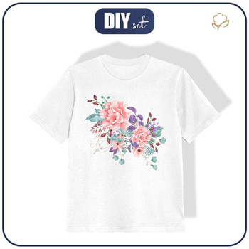 KINDER T-SHIRT- HAGEBUTENBLÜTE MS. 1 (BLÜHENDE WIESE) - Single Jersey (128/134)