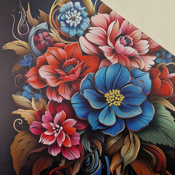 BOUQUET OF FLOWERS WZ.1 (46 cm x 50 cm) - thick pressed leatherette