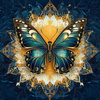 ANIMALS MANDALA wz.13 - panel (60cm x 50cm) dzianina drapana z elastanem ITY
