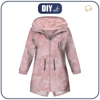KIDS PARKA (ARIEL) - CAMOUFLAGE pat. 2 / rose quartz - softshell (98/104)