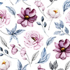 WATERCOLOR BOUQUET Pat. 1 - Cotton muslin