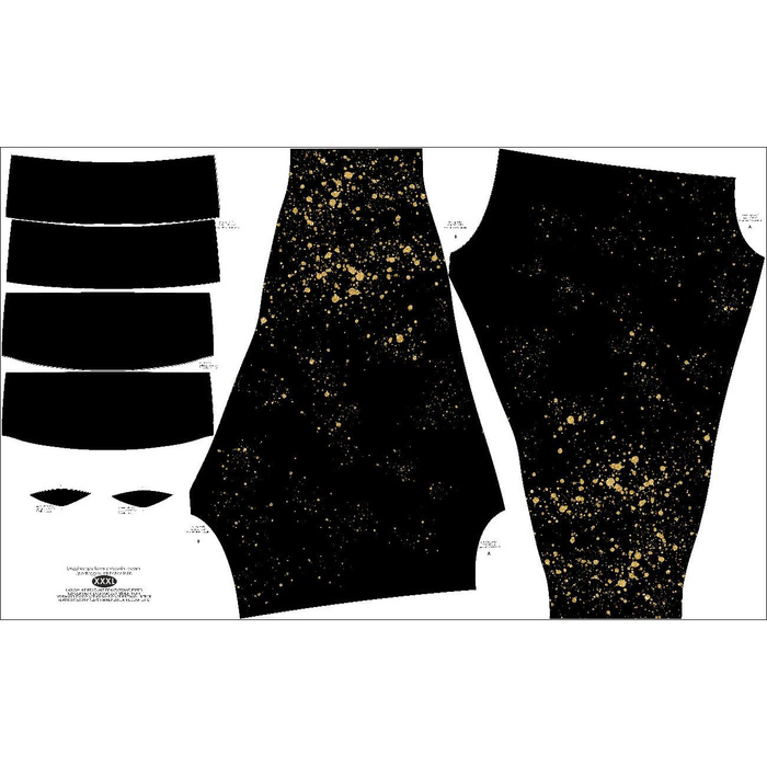 SPORTS LEGGINGS - GOLDEN DOTS / black - sewing set - M