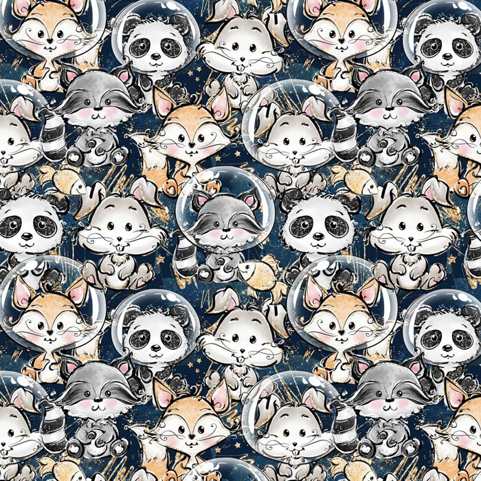 SCHNUKELCHEN MIX (SCHNUKELCHEN IM WELTALL) - Baumwoll Webware