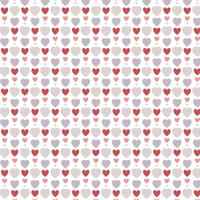 HEART BEADS / white (VALENTINE'S HEARTS) - Cotton woven fabric