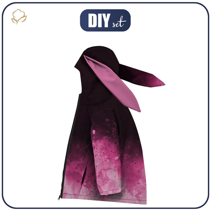 KINDERJACKE BUNNY (ZOE) - KLECKSE (fuchsie) / schwarz - Nähset