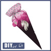 First Grade Candy Cone - SPECKS (fuchsia) / black - sewing set
