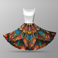 COLORFUL MANDALA m. 6 - groß Tellerrock-Panel