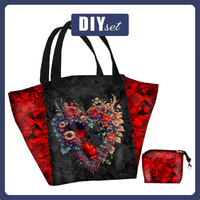 Taška XL s sáčkem 2 v 1 - FLOWER HEART - sada siti