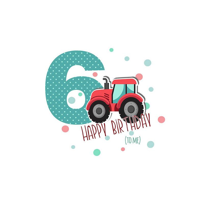 6ST BIRTHDAY / TRACTOR -  panel, single jersey 120g 