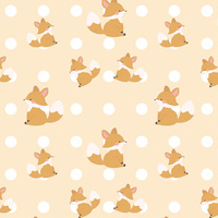 FOXES / polka dots - Cotton woven fabric
