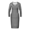 PENCIL DRESS (ALISA) - BLACK HOUNDSTOOTH / WHITE - sewing set XXL