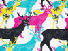 COLORFUL DEERS - single jersey with elastane TE210