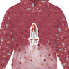 KINDER HOODIE (ALEX) - RAUMSCHIFF (WELTRAUMEXPEDITION) / ACID WASH DUNKELROT - Sommersweat (110/116)