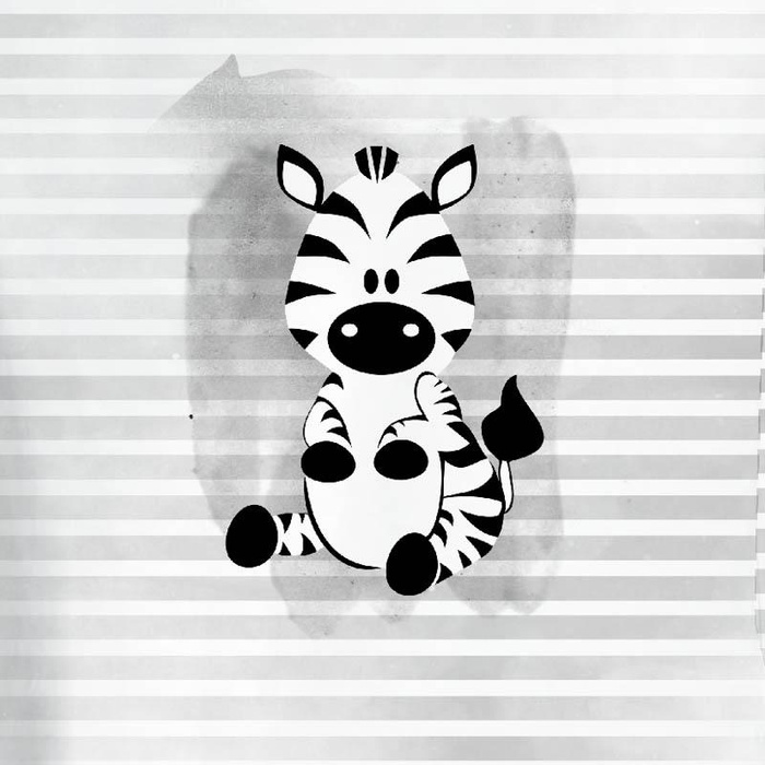 Longsleeve - ZEBRA / PRUHY (šedý) - single jersey (86/92) 