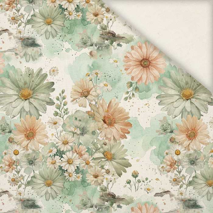 FLOWERS RABBIT FAMILY - Slub Weave