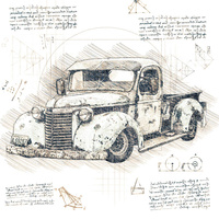 RETRO AUTO M. 2 - Paneel (75cm x 80cm)