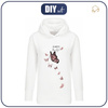 LONG WOMEN’S HOODIE (MEGI) - ALWAYS BUTTERFLY (GLITTER BUTTERFLIES) - looped knit fabric - XXL