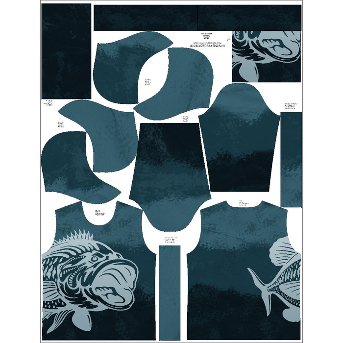 Unisex mikina s kapucí (HYDRA) - FISH - Sada šití XXL