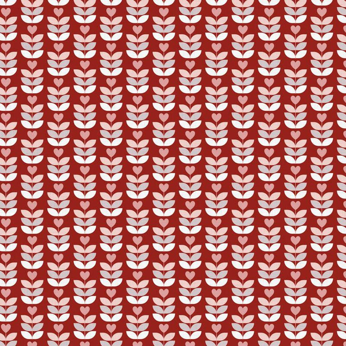 LIEBESTULPEN / rot (VALENTINES HERZEN) - Baumwoll Webware