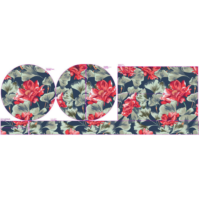 DECORATIVE CUSHION - RED POPPIES (RED GARDEN) - sewing set