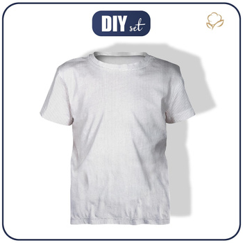 DIY Set – Kids' T-Shirt from RIB JERSEY Cotton Knit - WHITE