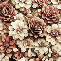 FLOWERS WZ.3/ Mocha Mousse - Jersey wiskozowy