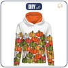 CLASSIC WOMEN’S HOODIE (POLA) - SMILE / PUMPKINS - looped knit fabric - L