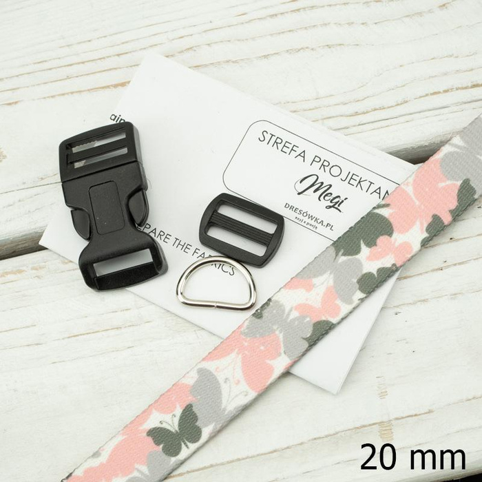 Halsband - SCHMETTERLINGE ROSA 20mm