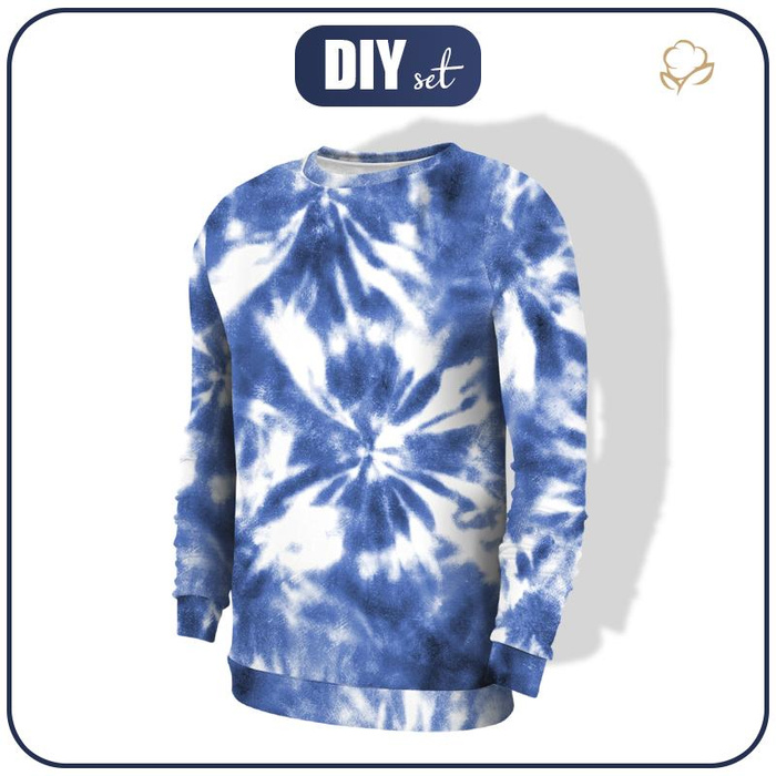 PÁNSKÁ MIKINA (OREGON) - BATIKA vz. 2 / classic blue - Elastická teplákovina počesaná XXL