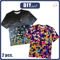 2-PACK - T-SHIRT DZIECIĘCY - MOTYLKI- ZESTAW DO USZYCIA (152/158)