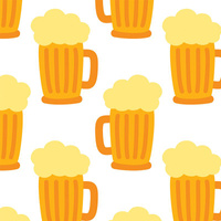 OKTOBERFEST BIER / weiß - Baumwoll Webware