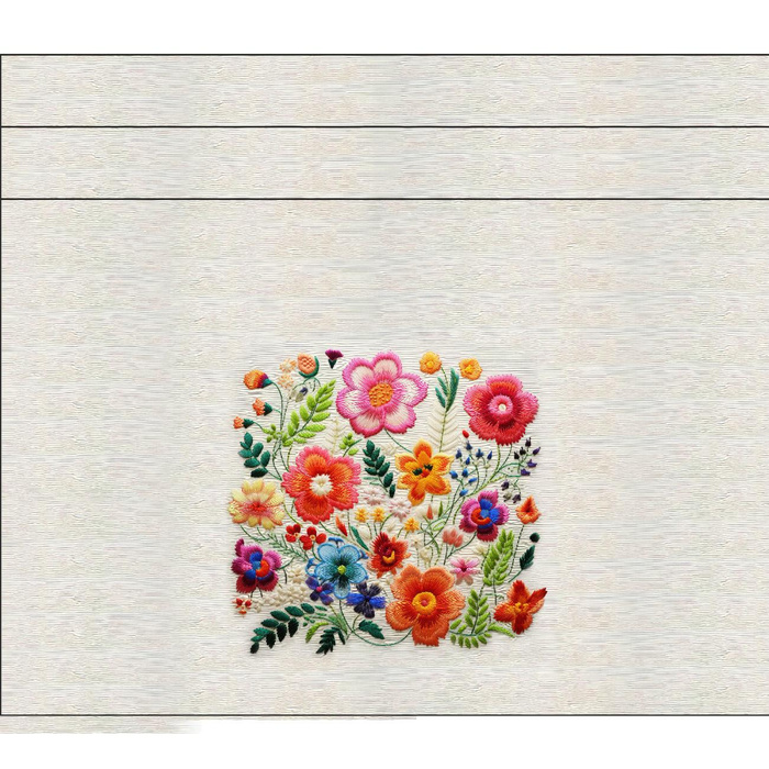 SHOPPER BAG - FLOWERS 3D WZ. 17 - Panama 220g - sewing set